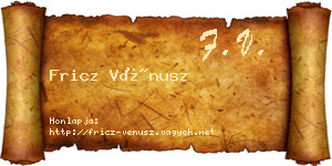 Fricz Vénusz névjegykártya